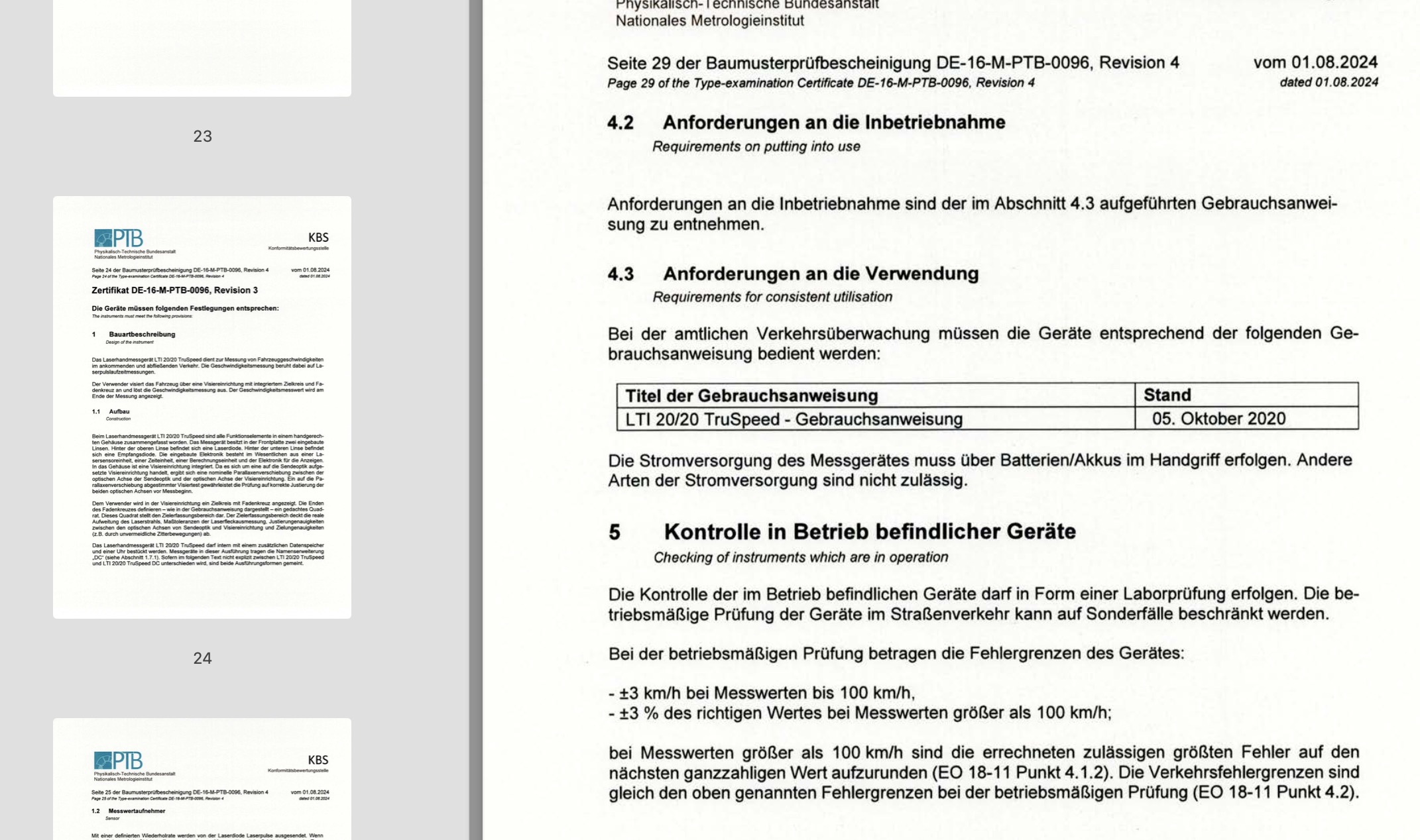 iQvmt - Auszug Baumusterprüfbescheinigung LTI 20/20 TruSpeed Revision 3