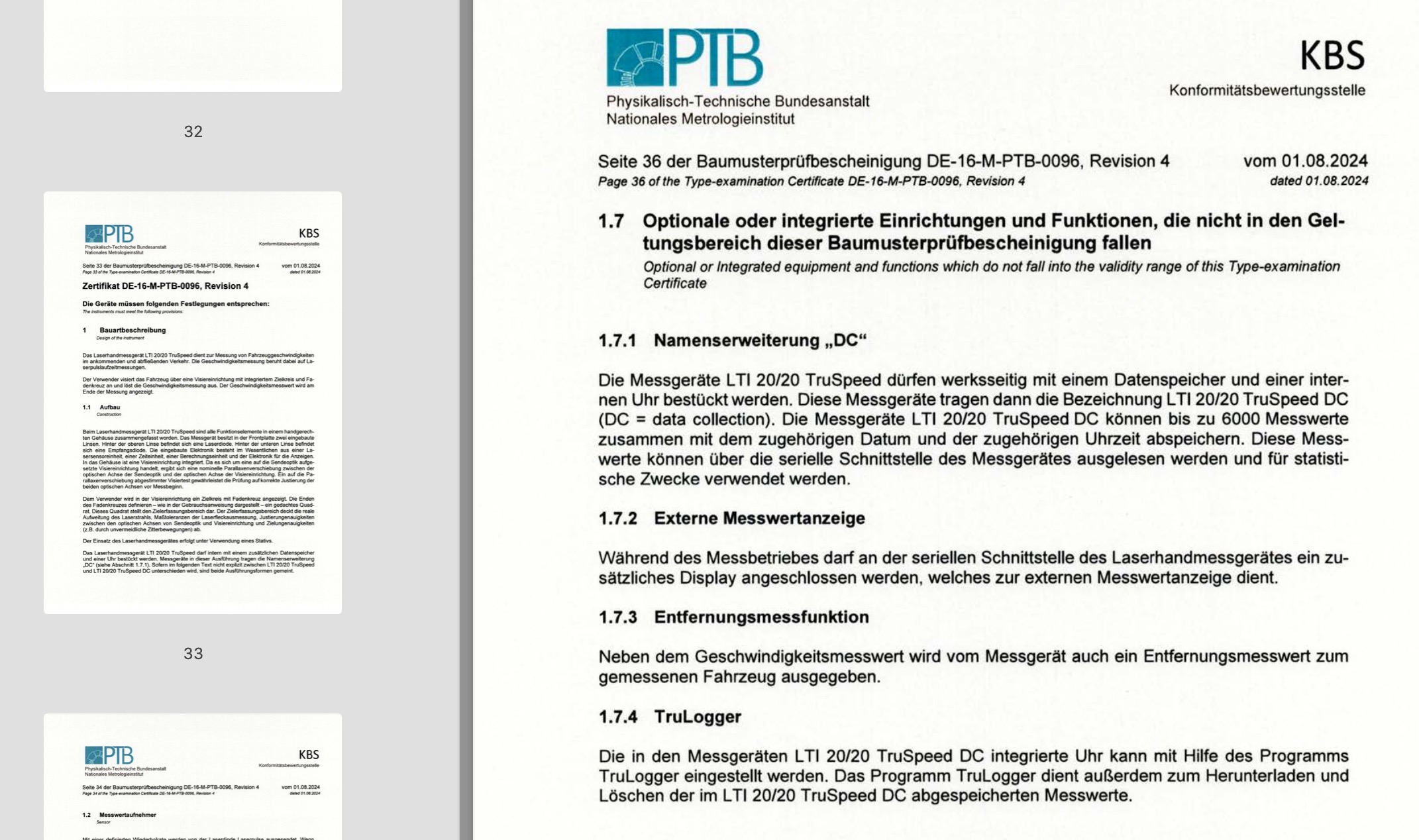 iQvmt - Auszug Baumusterprüfbescheinigung LTI 20/20 TruSpeed Revision 4