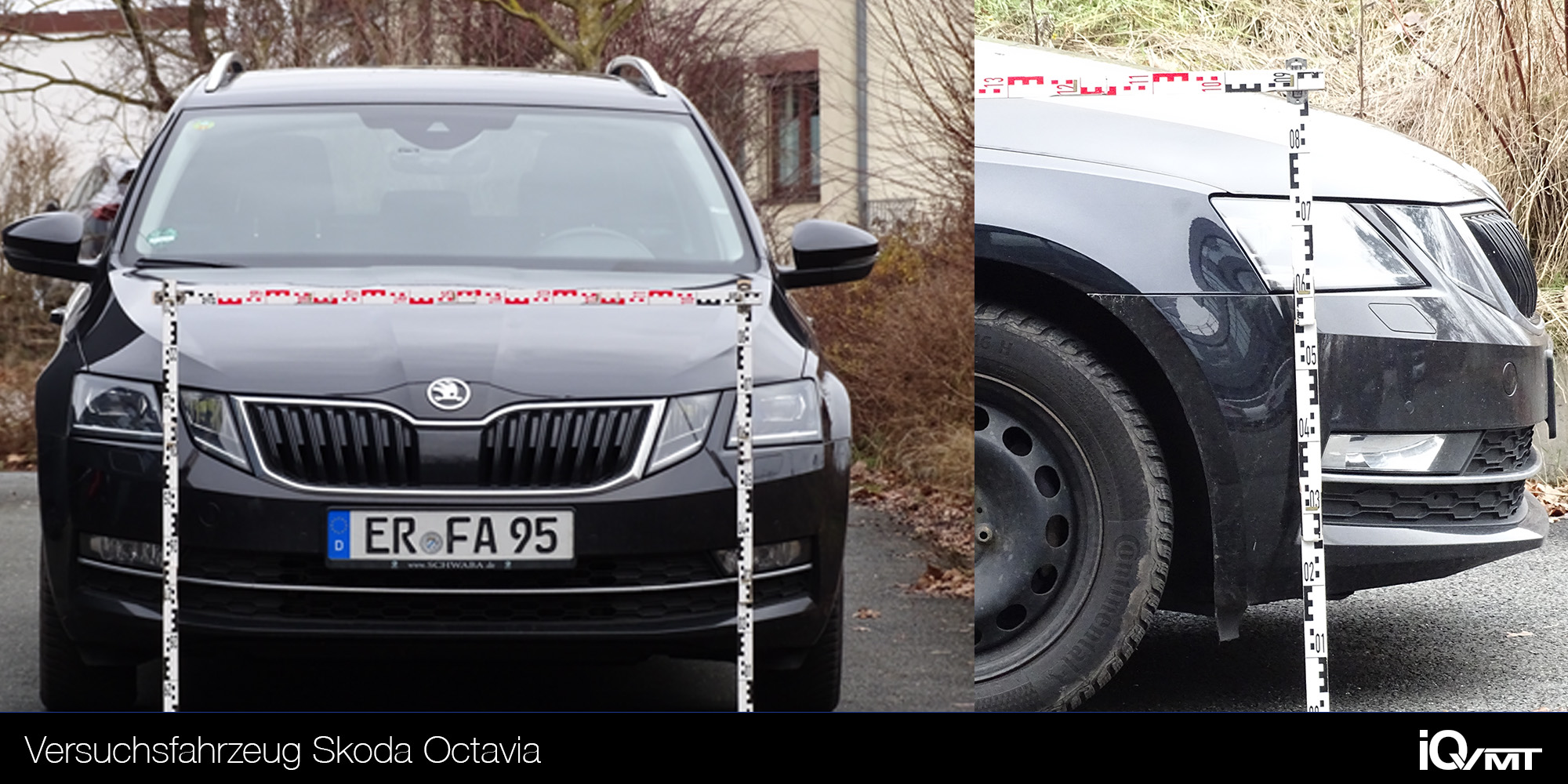 iQvmt - Versuchsfahrzeug Skoda Octavia für die Prüfversuche des Messgerätes LTI 20/20 TruSpeed